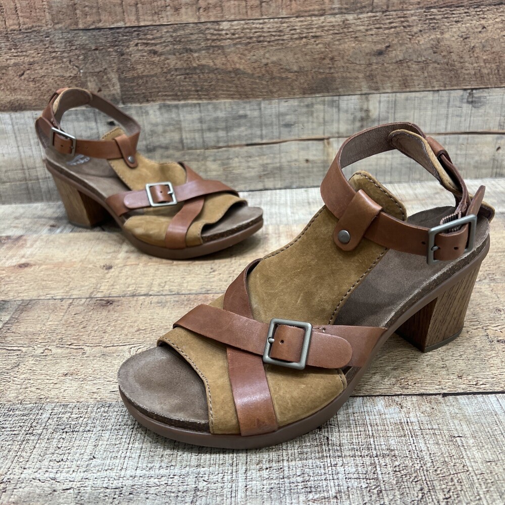 Dansko Womens Brown Leather Slingback Heels Comfort Size 41